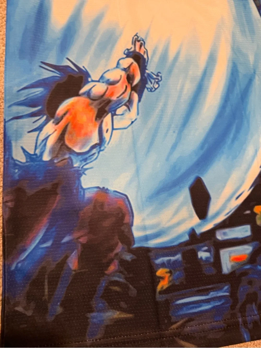 Adidas Japan mens Blue dragon ball Z concept kit slim fit Goku jersey